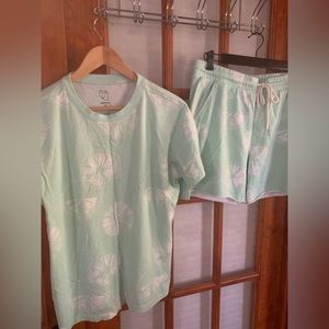 Matching tie-dye T-shirt and shorts